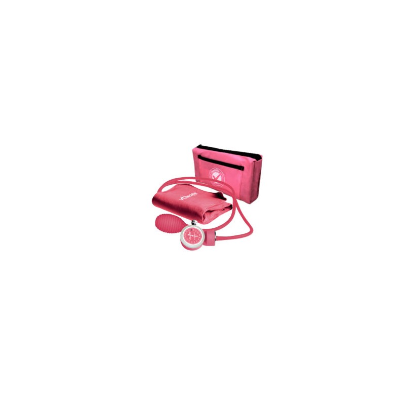 Baumanómetro aneroide eco rosa transparente con estuche